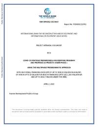 World COVID-19 Strategic Preparedness and Response Project