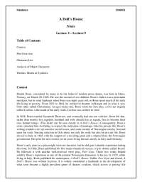 A Doll's House Notes