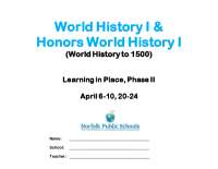 World History I & Honors