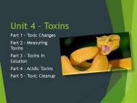 Unit 4 – Toxins