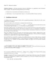 1 Confidence intervals