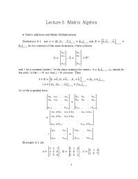 Lecture 5: Matrix Algebra