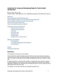 Guidelines for Using and Developing Rates for Public Health ...