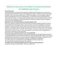WOUS and Conversion Test Sheets For Stream Restoration ...