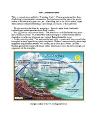 Basic Groundwater Flow Water occurs and moves within the ...