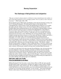 Boeing Corporation The Challenge of Being Ethical and ...