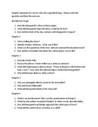 Chapter Questions for I Know Why the Caged Bird Sings.