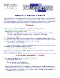 APA Citation of Sources2011-Edited