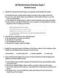 AP World History Practice Exam I
