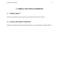 Chemical and Physical Properties of Carbon Tetrachloride