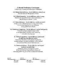 Cultural Proficiency Continuum