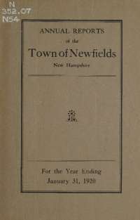 Annual report, Newfields, New Hampshire