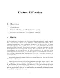 Electron Diffraction | Exercises Physics | Docsity