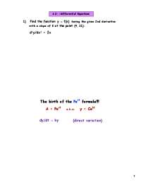 Differential Equations: Separation of Variables - Exercises and Examples