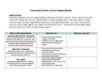 Community Action as Civic Responsibility