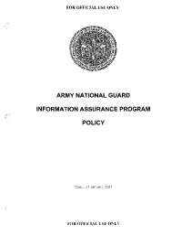 ARMY NATIONAL GUARD INFORMATION ASSURANCE ...