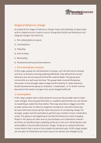 Stages of behaviour change