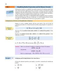 RD.3 Simplifying Radical Expressions and the Distance Formula