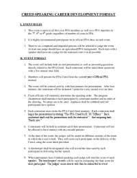 CREED SPEAKING CAREER DEVELOPMENT FORMAT