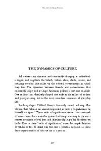 THE DYNAMICS OF CULTURE