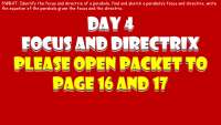 Day 4 Focus And Directrix