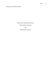 Military Ethics in Reporting Information MSG