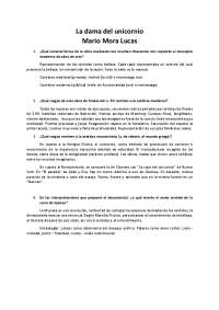 Cuestionario sobre el documental "La dama del Unicornio"