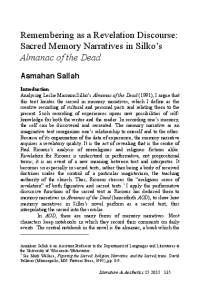 Sacred Memory Narratives in Silko's Almanac of the Dead