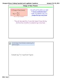 Change of Base, Solving Expontial and Logrithmic Equations ...