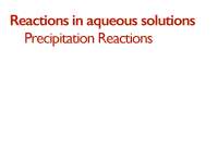 07.1 - Reactions in aqueous solutions