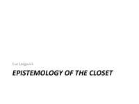EPISTEMOLOGY OF THE CLOSET