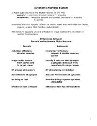 Autonomic Nervous System: Structure, Functions, and Control