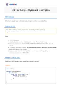 C# For Loop - Syntax & Examples