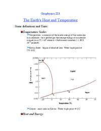 The Earth's Heat and Temperature