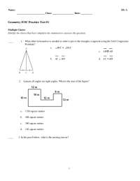 Geometry EOC Practice Test: Multiple Choice Questions