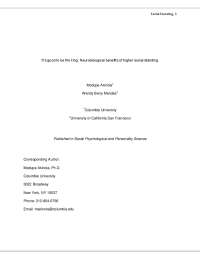 Neurobiological benefits of higher social standing