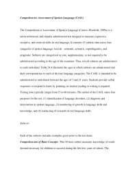 Comprehensive Assessment of Spoken Language (CASL)