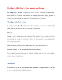 The Allegory of The Cave' by Plato: Summary and Meaning