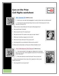 Eyes on the Prize Civil Rights worksheet