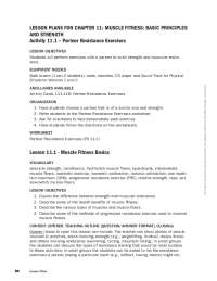 LESSON PLANS FOR CHAPTER 11: MUSCLE FITNESS