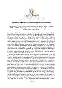 Dr Johnson and Mr Pope: 'An Ornament from an Inconvenience'