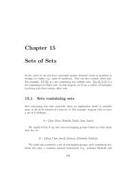 Chapter 15 Sets of Sets