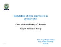 Regulation of Gene Expression in Prokaryotes: Lac Operon and Trp Operon