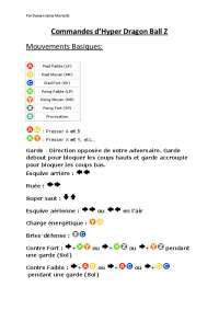 Commandes d'Hyper Dragon Ball Z Mouvements Basiques:
