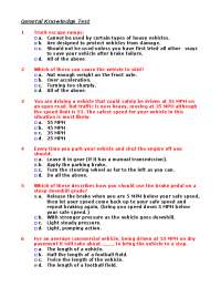 General Knowledge Test