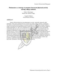 Pedometers: a strategy to promote increased physical activity ...