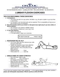 Lumbar Flexion Exercises