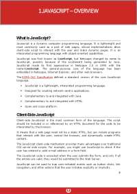 1.JAVASCRIPT – OVERVIEW