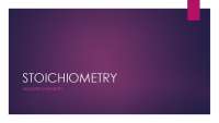 Stoichiometry: Mole Ratios, Limiting Reactants, and Percent Yield