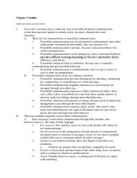 Chapter 5 Outline I. Nonverbal communication, commonly ...